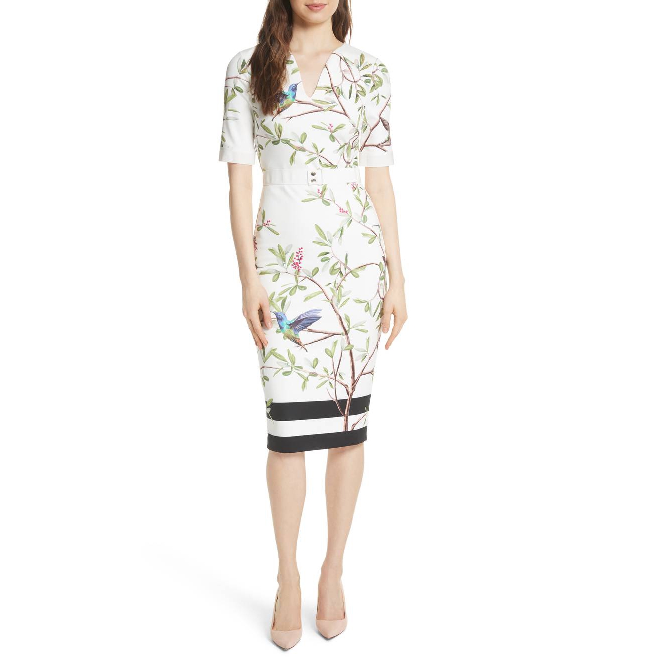 Ted Baker Everly Highgrove Sleeved Bodycon Dress  evaChic