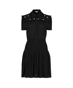 Maje Ravanna Bee-Embellished Crepe Dress  evaChic