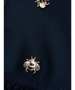 Maje Ravanna Bee-Embellished Crepe Dress