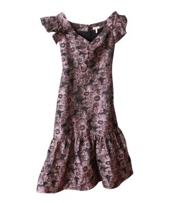 Rebecca Taylor Off-The-Shoulder Floral Jacquard Dress