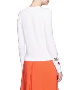 Alice + Olivia Stacey Doodle Fun in The Sun Bead Embroidery Cardigan