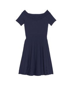Sandro Lottie Off-the-Shoulder Textured Fit & Flare Dress