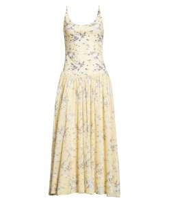 Rebecca Taylor Lemon Rose Jersey Midi Dress