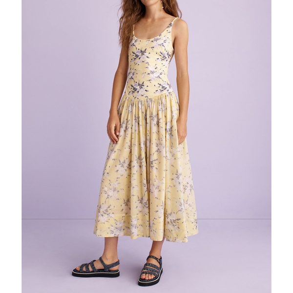 Rebecca Taylor Lemon Rose Jersey Midi Dress