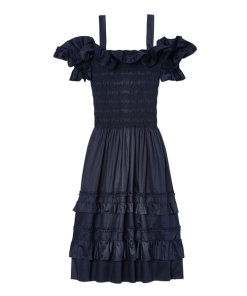 Rebecca Taylor Cotton Sateen Smocked Tank & Skirt