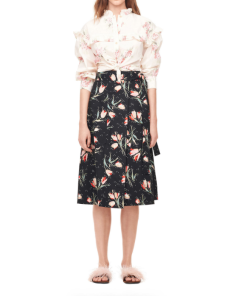 Rebecca Taylor Floral Ikat Wrap Skirt