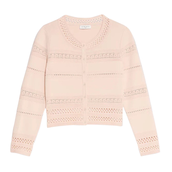 Sandro Eglantine Eyelet-Detail Cardigan & Enor Skirt – evaChic