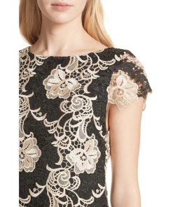Alice + Olivia Cleora FitAlice + Olivia Cleora Fitted Lace Midi Dressted Lace Midi Dress