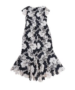 Alice + Olivia Cleora Fitted Lace Midi Dress