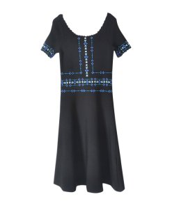 Sandro Safe Scalloped Beaded A-Line Dress