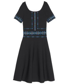 Sandro Safe Scalloped Beaded A-Line Dress