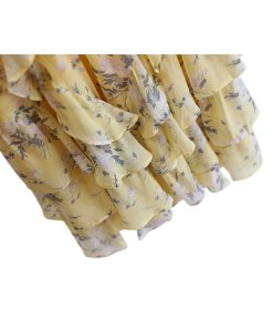 Rebecca Taylor Lemon Rose Print Cold-Shoulder Dress