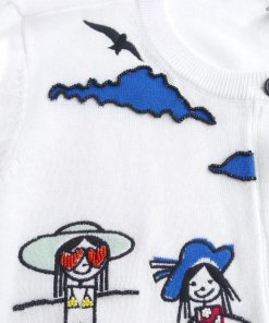 Alice + Olivia Stacey Doodle Fun in The Sun Bead Embroidery Cardigan
