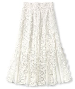 Maje Janila Lace & Swiss-Dot Mesh Midi Skirt