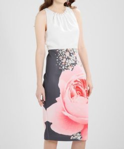 Ted Baker Rubelle Blenheim Palace Ruched Detail Midi Dress