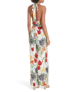 Alice + Olivia Cyprus Multicolor Floral Halter Jumpsuit