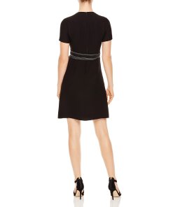 Sandro Isaure Silk-Sash A-Line Dress
