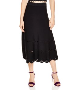 Sandro Sparks Knit Crop Top & Rosy Midi Skirt
