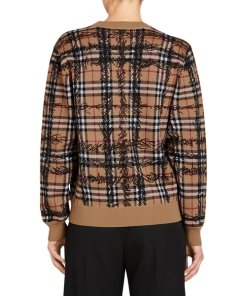 Burberry Kern 48 Scribble Check Merino Wool Sweater