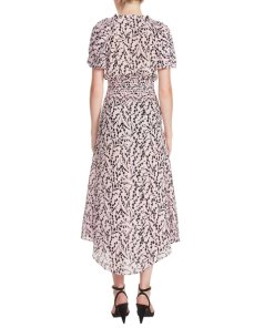 Maje Rivara High-Low Floral Surplice Dress