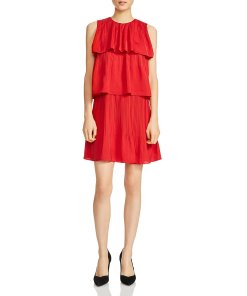 Maje Rockano Tiered Pleated Dress