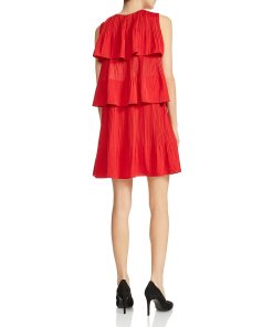 Maje Rockano Tiered Pleated Dress