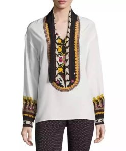 Etro Lhamu Suzani-Print Silk Blouse
