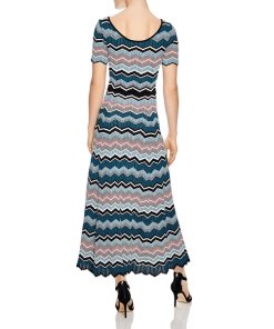 Sandro Rone Geo-Stripe Long Knit Dress