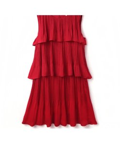 Maje Rockano Tiered Pleated Dress