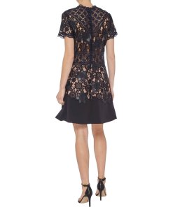 The Kooples Waxed Combo Floral Lace Mini Dress