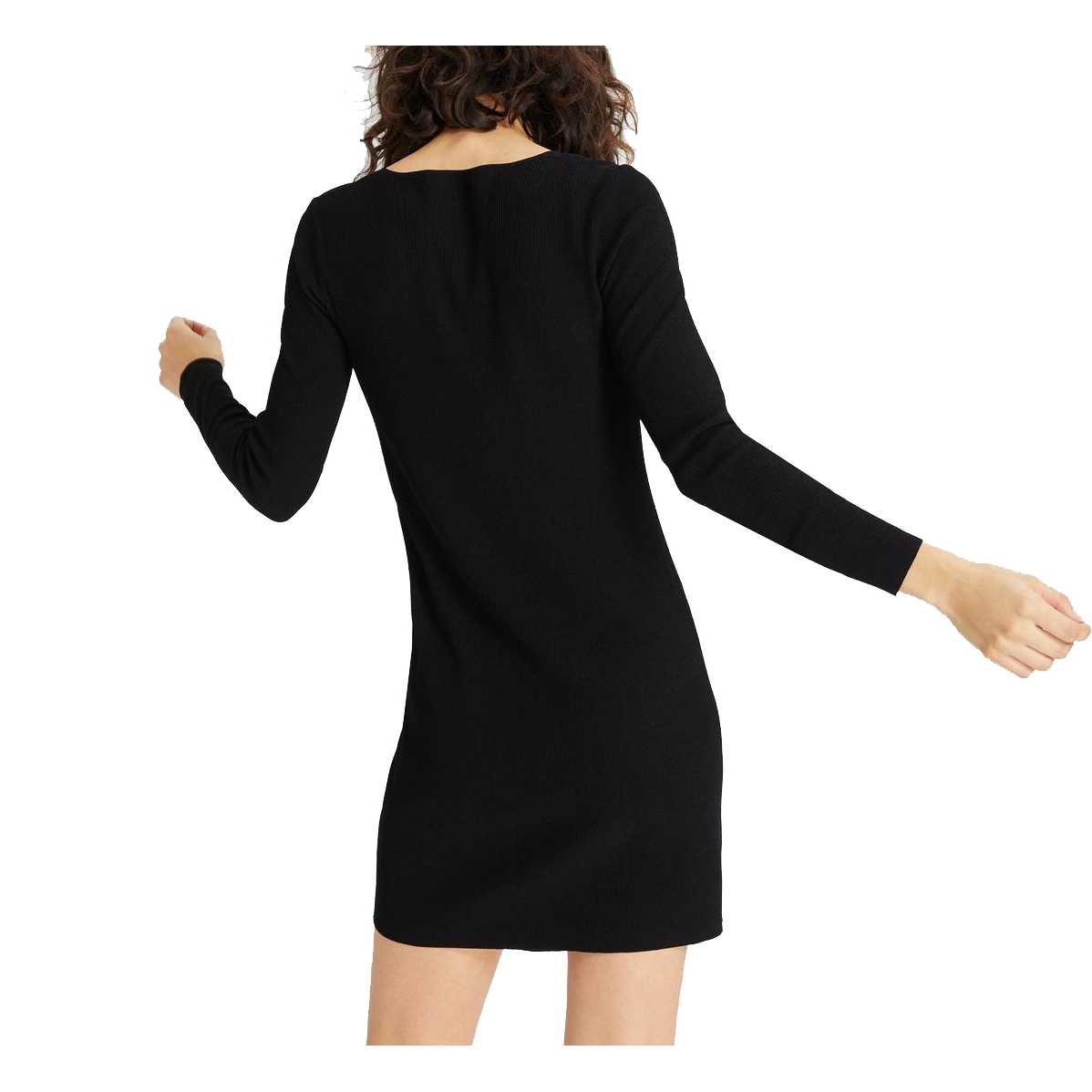 Theory Wooster Crepe Knit Long-Sleeve V-Neck Dress – evaChic