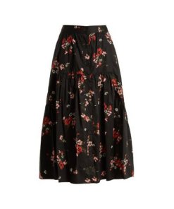 Rebecca Taylor Marguerite Floral Poplin Skirt