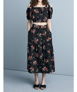 Rebecca Taylor Marguerite Floral Poplin Skirt