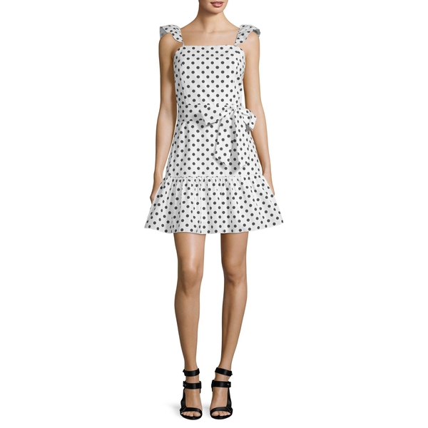 Alice + Olivia Farah Sleeveless Polka-Dot Mini Dress evaChic Alice + Olivia Farah Sleeveless Polka-Dot Mini Dress evaChic