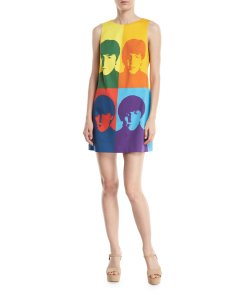 Alice + Olivia X The Beatles Clyde Printed Mini Shift Dress