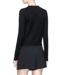 Alice + Olivia Ruthy Beaded Apple Intarsia Wool-Cotton Cardigan