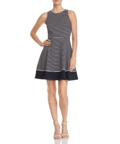 Kate Spade New York Striped Ponte Fit & Flare Dress