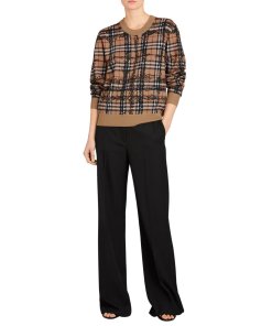 Burberry Kern 48 Scribble Check Merino Wool Sweater