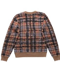 Burberry Kern 48 Scribble Check Merino Wool Sweater