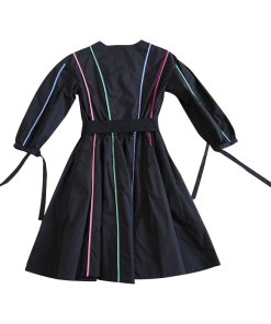 Maje Roy Multicolor Piping Cotton Canvas Dress
