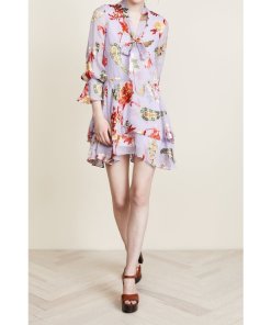 Alice + Olivia Moore Floral Ruffle Dress