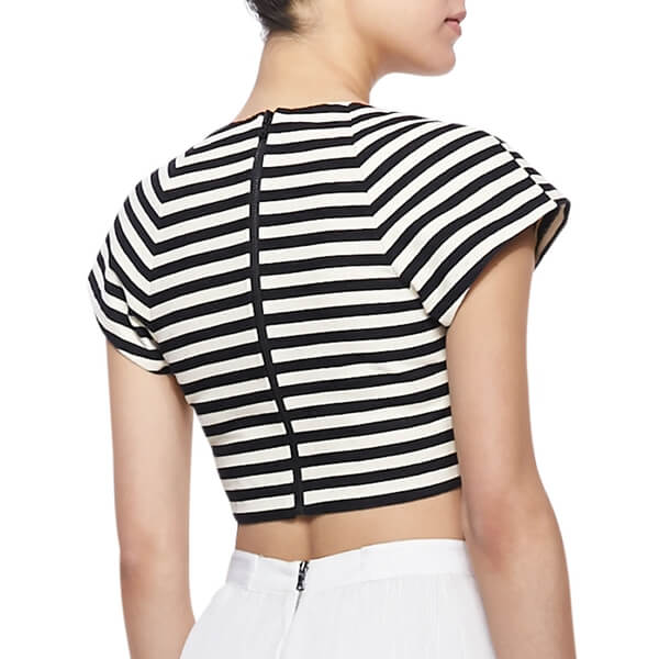 Alice + Olivia Connely Striped Crop Top