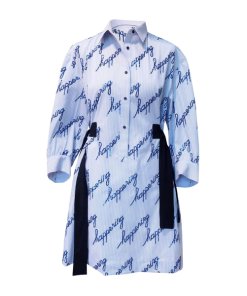 Sandro Modest Sequined Striped Shirt Dress