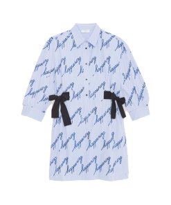 Sandro Modest Sequined Striped Shirt Dress
