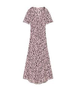 Maje Rivara High-Low Floral Surplice Dress