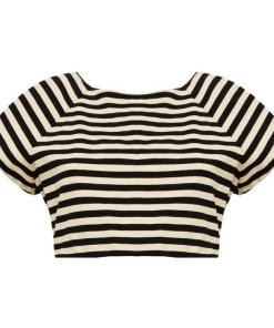 Alice + Olivia Connely Striped Crop Top