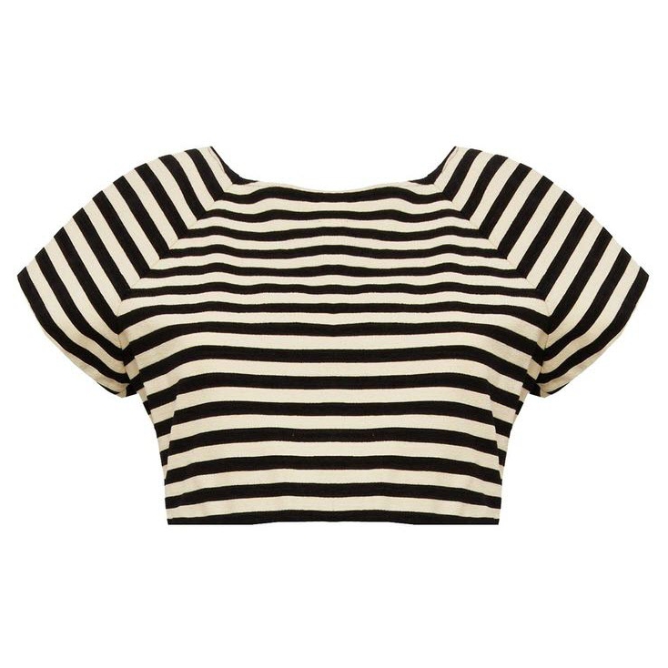 Alice + Olivia Connely Striped Crop Top