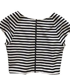 Alice + Olivia Connely Striped Crop Top