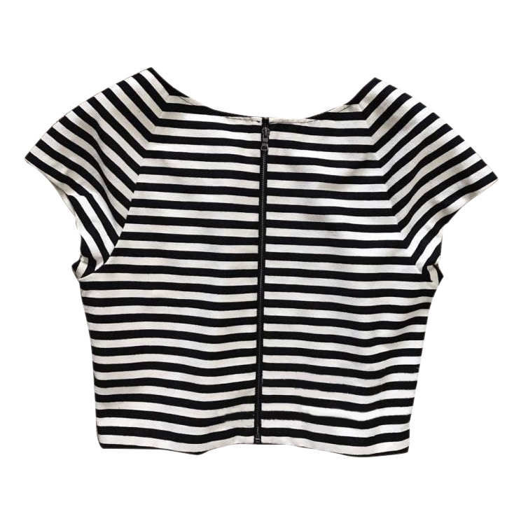 Alice + Olivia Connely Striped Crop Top