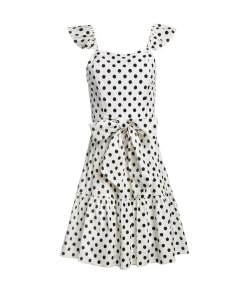 Alice + Olivia Farah Sleeveless Polka-Dot Mini Dress